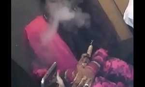 Smoking Newly Married Hot-Girl Pulling Hookah!