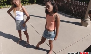 Two Tiny Teens Fucked By Neighbor