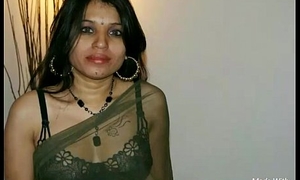 Kavya Sharma Indian Pornstar Scanty Connected with Black Transparent Saree