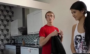 Beautiful Teen Fucks Accidental Guy For Repurchase Front Of Nerdy BF