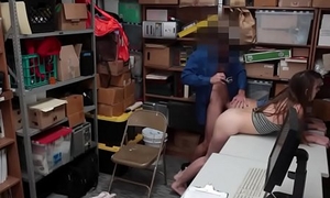 Sexy shoplifters got caught fucks wide the officeroad