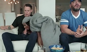 Obese breasted mature fucks her stepson on the couch