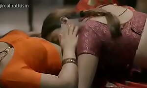 Hot battalion in saree giving a hug